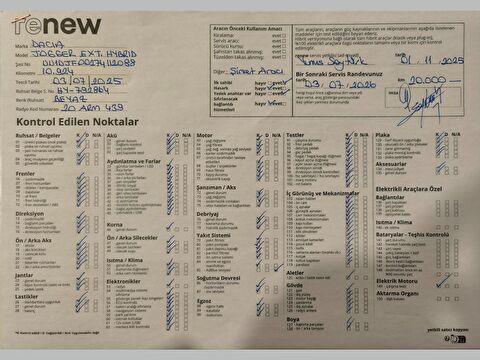 dacia, jogger, mpv 1.6 tce hybrid extreme otomatik, otomatik, hybrid 2.el otomobil | renew 29
