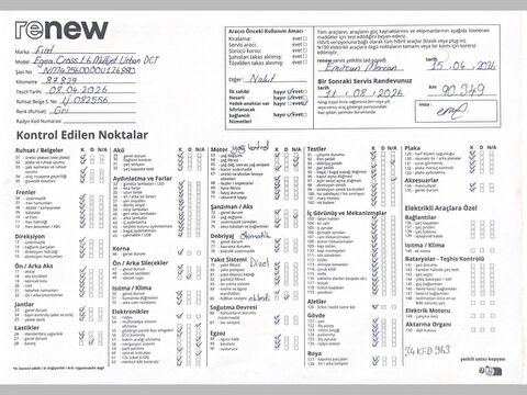 fiat, egea cross, 1.6 multijet urban dct, otomatik, dizel 2.el otomobil | renew 23